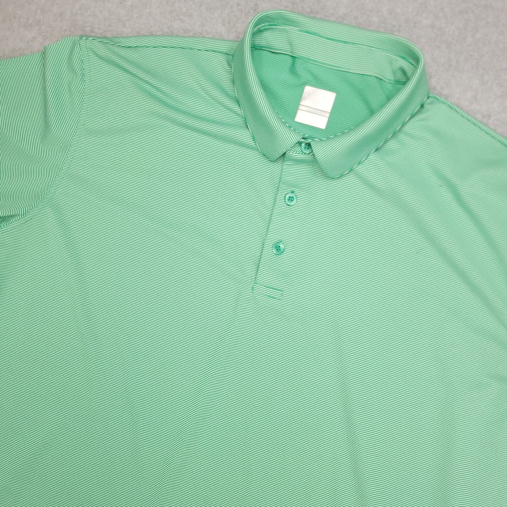 Callaway Opti-Dri Golf Polo Shirt Men's Green White Stripe Short Sleeve Size XXL